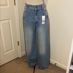 Zara Women's Denim Wide Leg Jeans Size 4 NWT